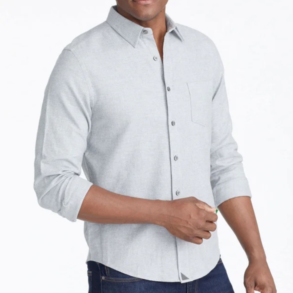 UNTUCKit Men’s Sherwood Light Gray Flannel Shirt